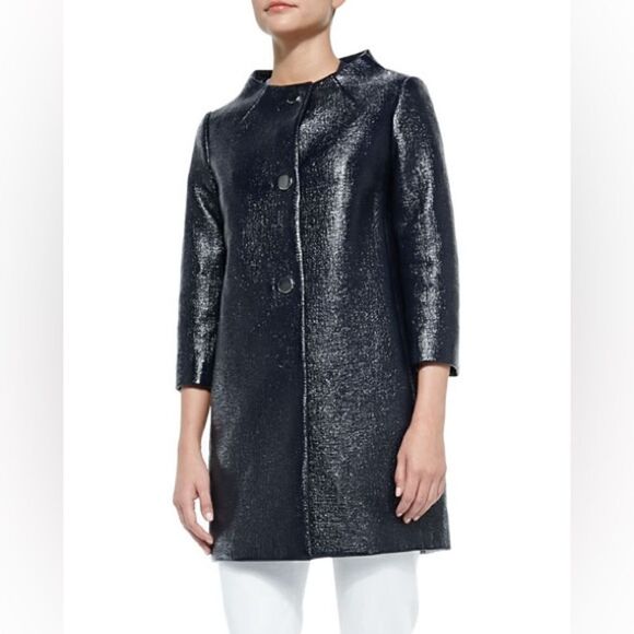 Kate Spade Erika Lacquered Tweed Coat - Picture 1 of 14